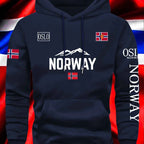 Norwegian Print Best-selling New Men Women Hooded Sweatshirt Autumn Winter Daily Outdoor Vacation Fitness Casual Warm Sportswear