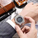 Classic Silver Tone Analog Wristwatch for Men
