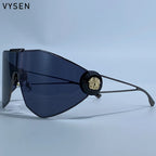 Oversized One-Piece Windproof Mask Sunglasses Women 2025 Luxury Brand