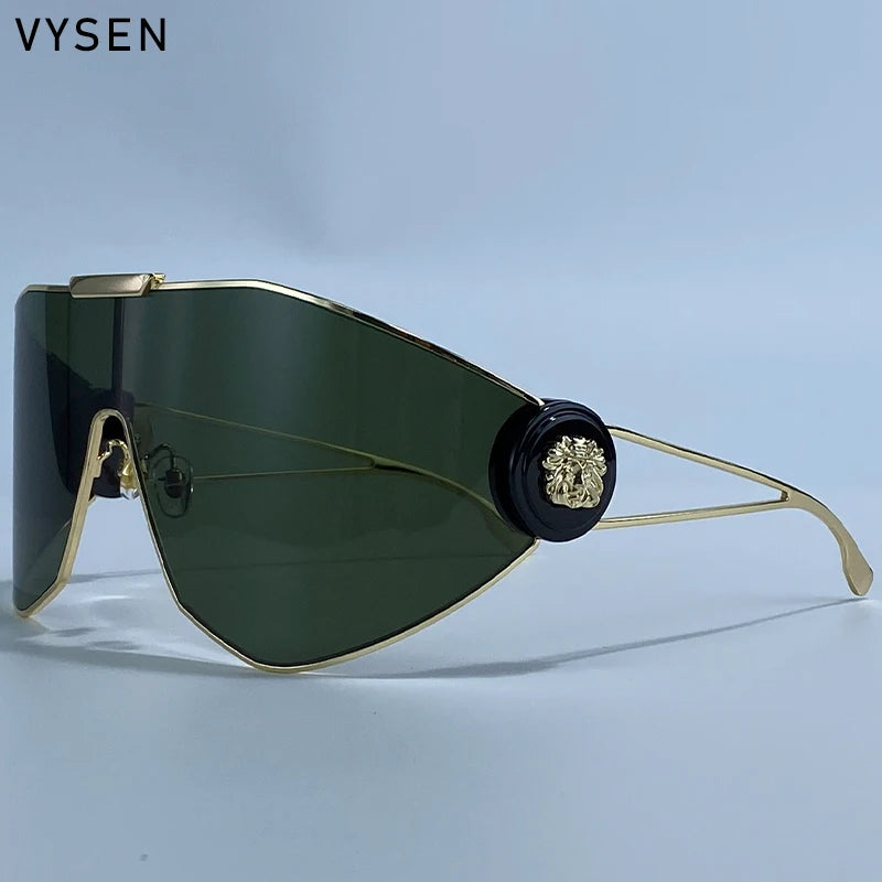 Oversized One-Piece Windproof Mask Sunglasses Women 2025 Luxury Brand