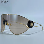Oversized One-Piece Windproof Mask Sunglasses Women 2025 Luxury Brand
