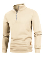 Men's Quarter Zip Up Long SleeveSlim Fit Lightweight Mock Neck Pullover Casual Sweaters Half Turtleneck Cozy Outdoor Streetwear