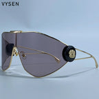 Oversized One-Piece Windproof Mask Sunglasses Women 2025 Luxury Brand