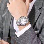 Classic Silver Tone Analog Wristwatch for Men