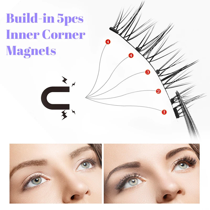 Natural Look in Seconds: Quick and Easy Installation with Reusable Magnetic False Eyelashes