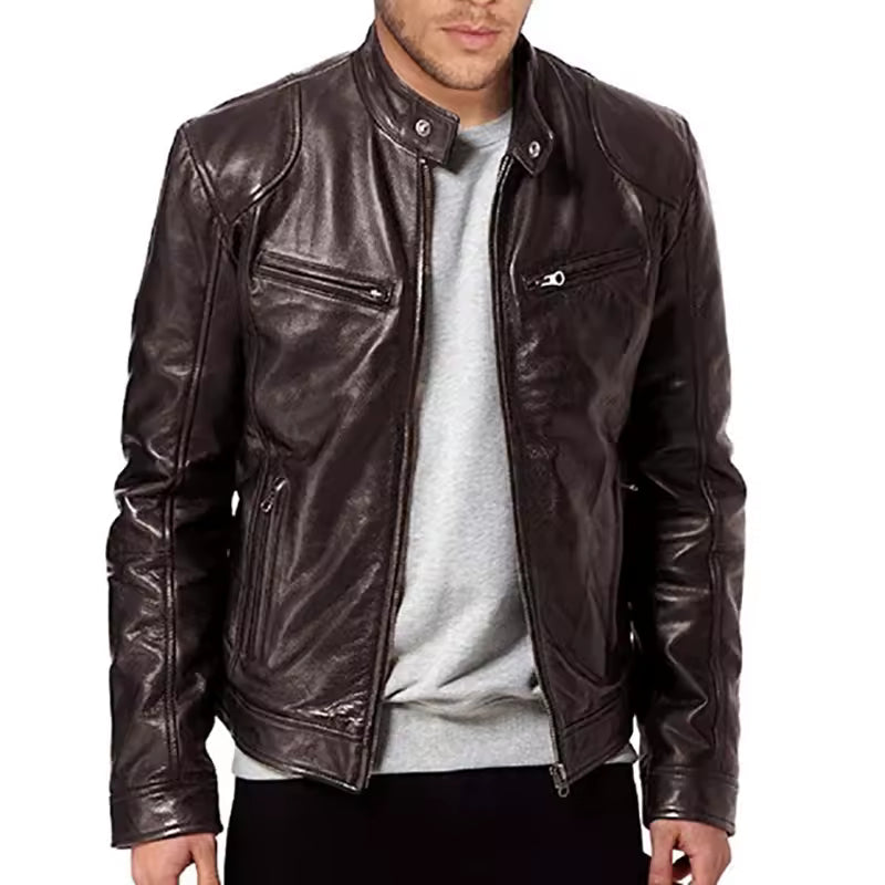 Urban Slim Fit Leather Motorcycle Jacket