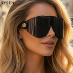 Oversized One-Piece Windproof Mask Sunglasses Women 2025 Luxury Brand