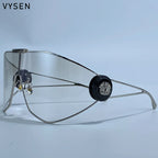 Oversized One-Piece Windproof Mask Sunglasses Women 2025 Luxury Brand