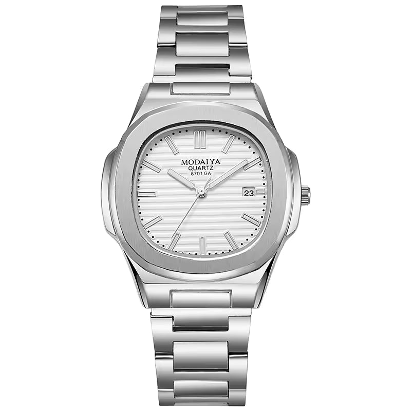 Classic Silver Tone Analog Wristwatch for Men