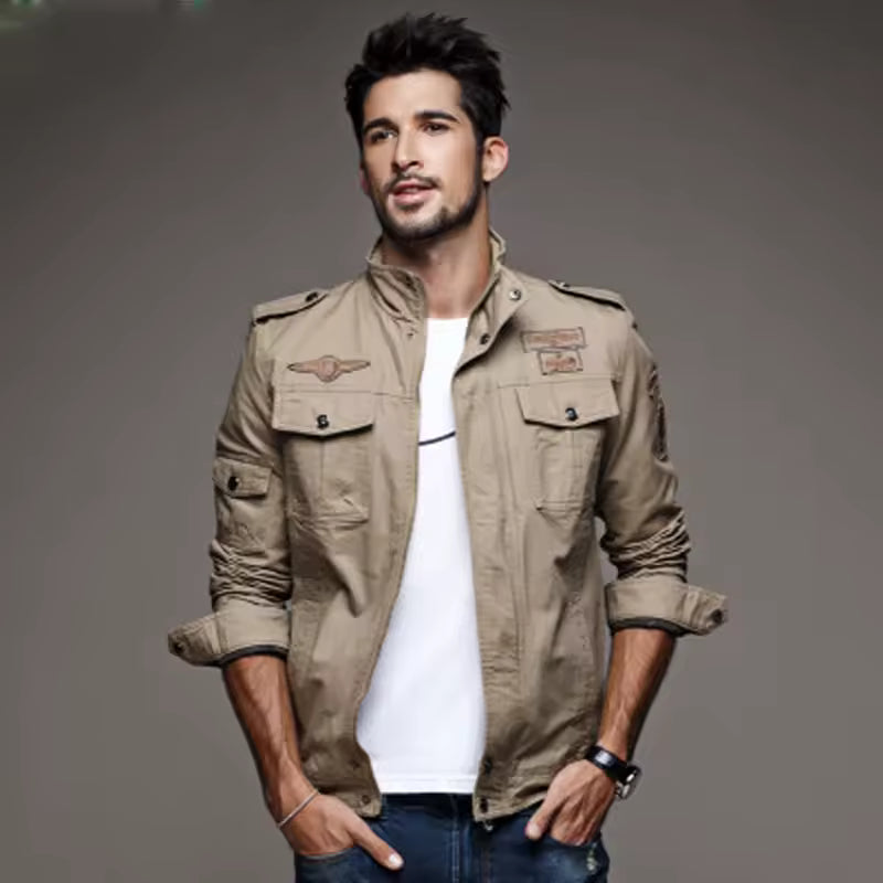 Vintage Inspired Military Combat Jacket for Men