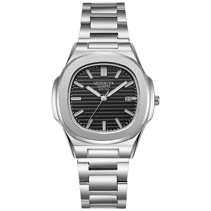 Classic Silver Tone Analog Wristwatch for Men