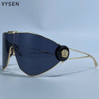 Oversized One-Piece Windproof Mask Sunglasses Women 2025 Luxury Brand